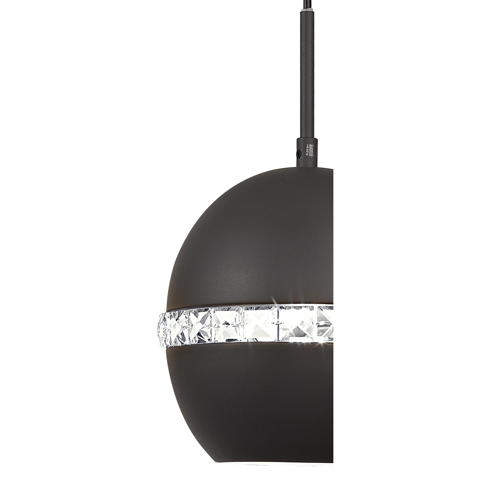 IL32845 Andrea Pendant 3 Light E27 Round Graphite/Crystal