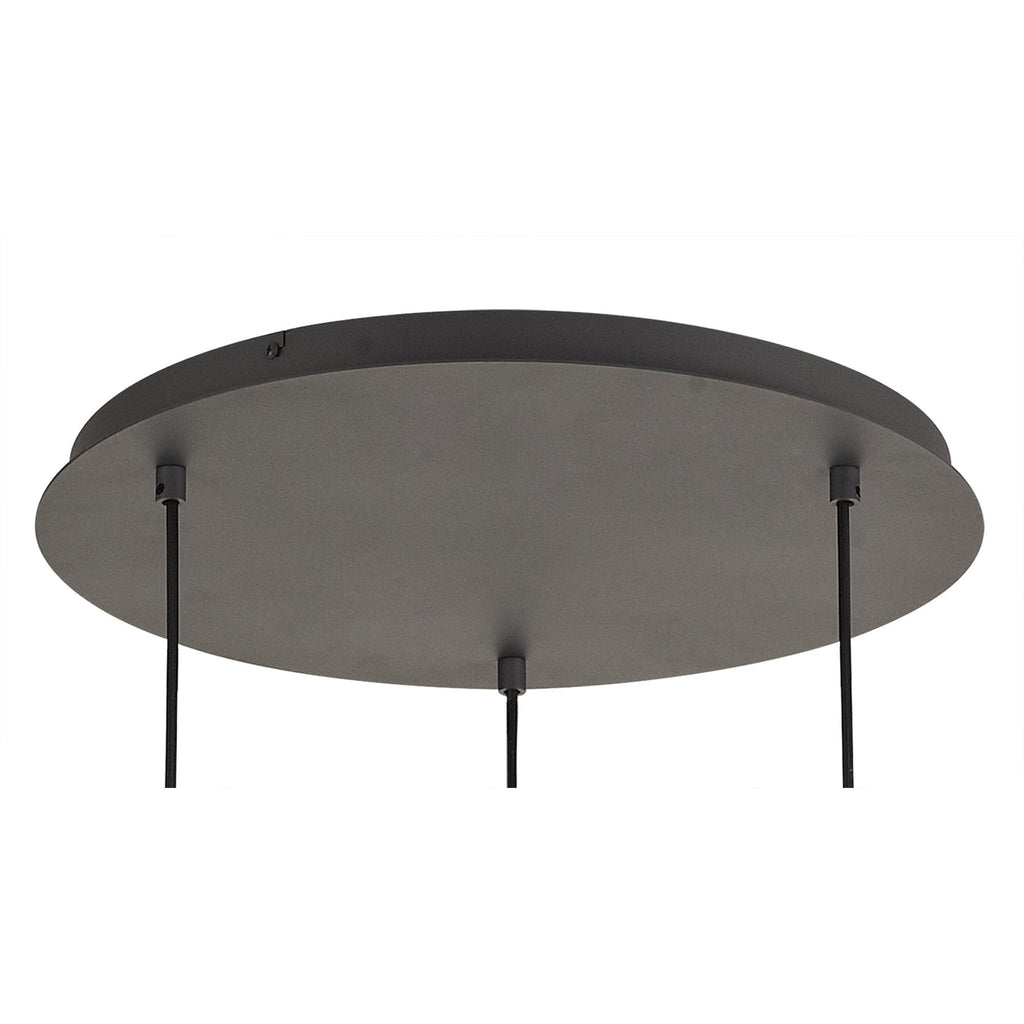 IL32845 Andrea Pendant 3 Light E27 Round Graphite/Crystal
