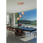 IL31609 Andrea Pendant 3 Light E27 Round Satin Copper/Crystal