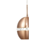 IL31609 Andrea Pendant 3 Light E27 Round Satin Copper/Crystal