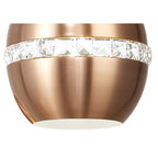 IL31609 Andrea Pendant 3 Light E27 Round Satin Copper/Crystal