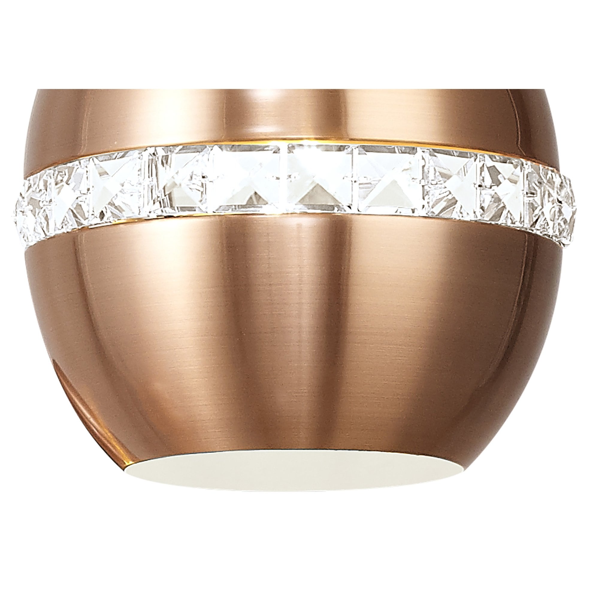 IL31609 Andrea Pendant 3 Light E27 Round Satin Copper/Crystal