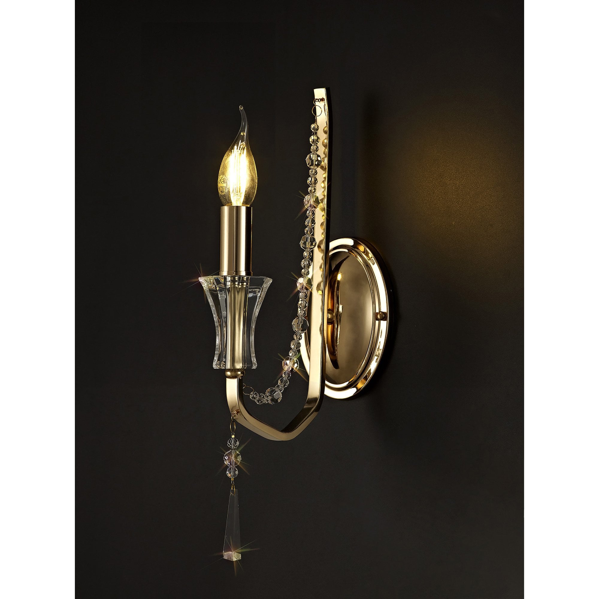 IL31750 Armand Wall Lamp 1 Light E14 French Gold/Crystal