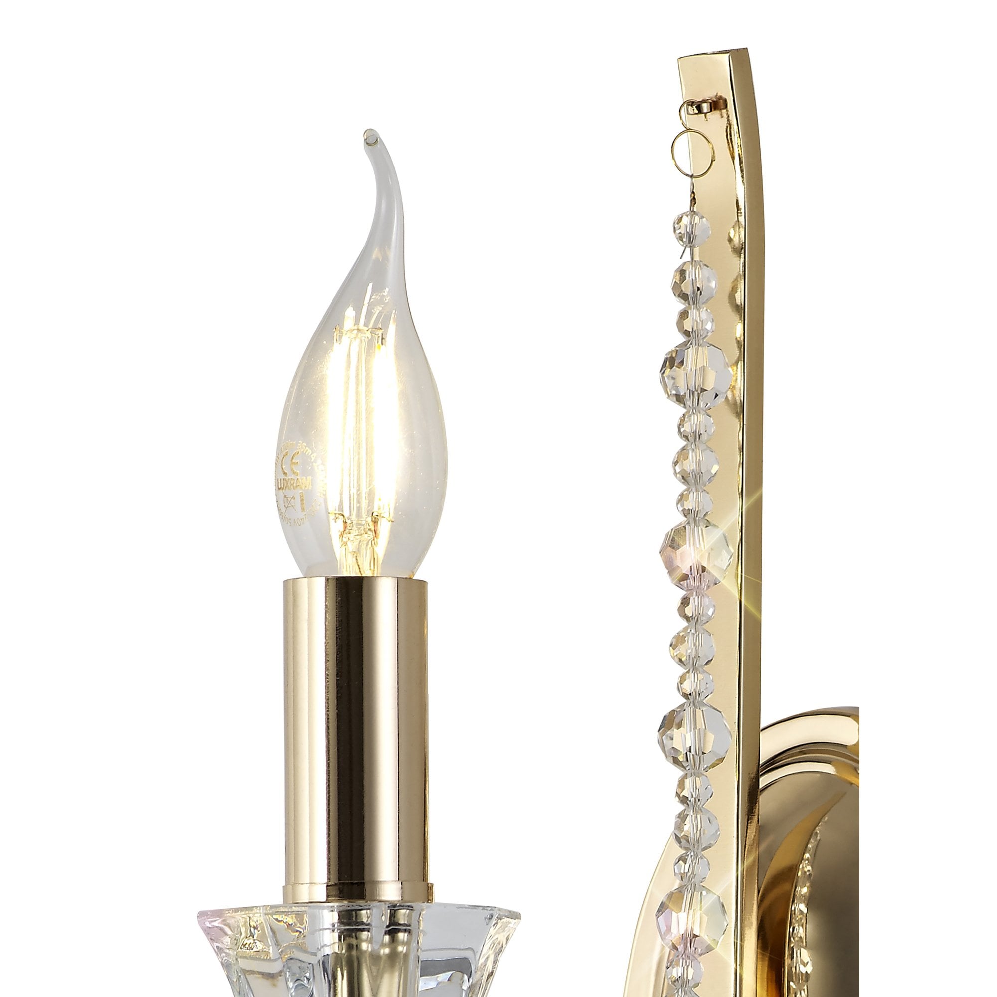 IL31750 Armand Wall Lamp 1 Light E14 French Gold/Crystal