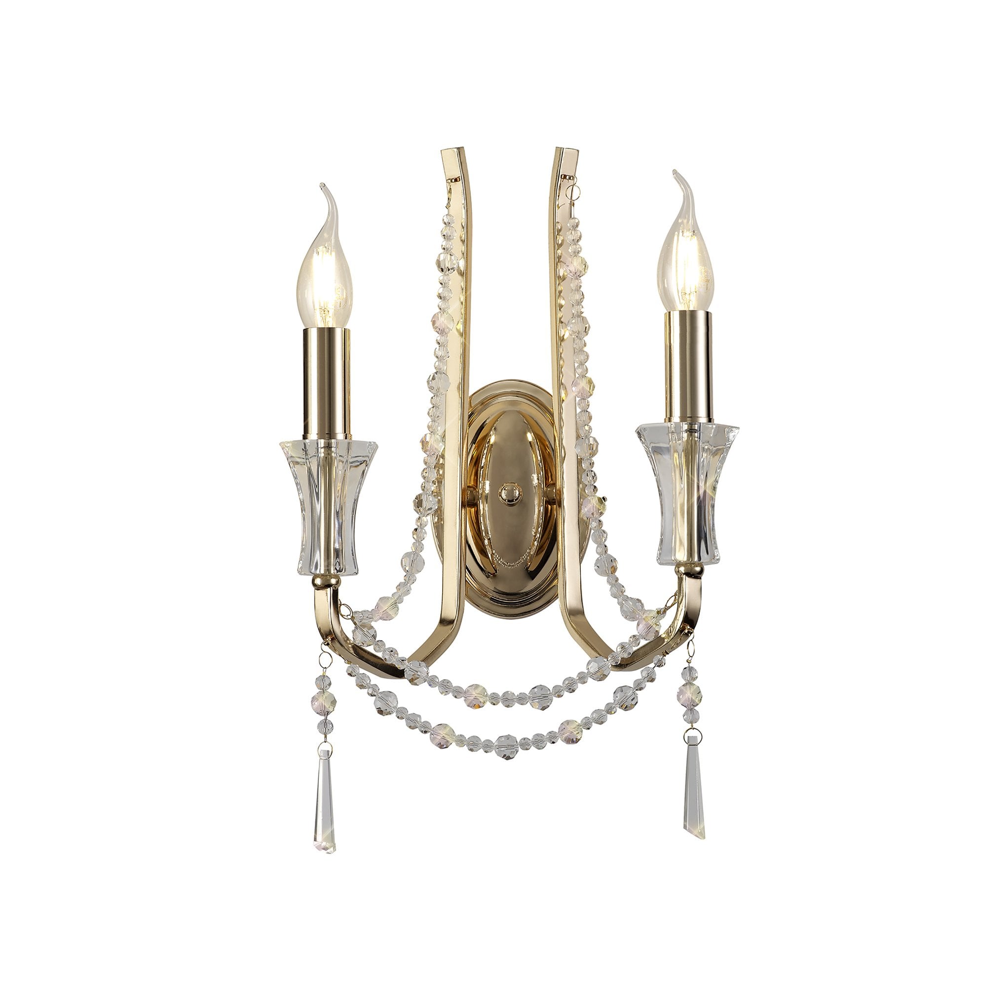 IL31751 Armand Wall Lamp 2 Light E14 French Gold/Crystal