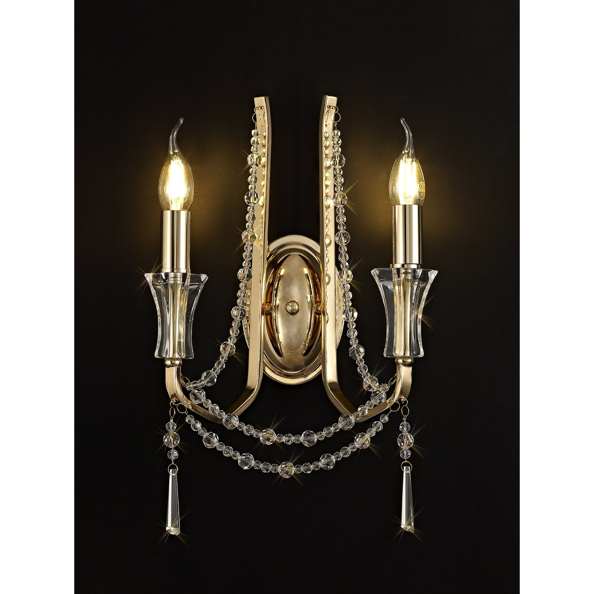 IL31751 Armand Wall Lamp 2 Light E14 French Gold/Crystal