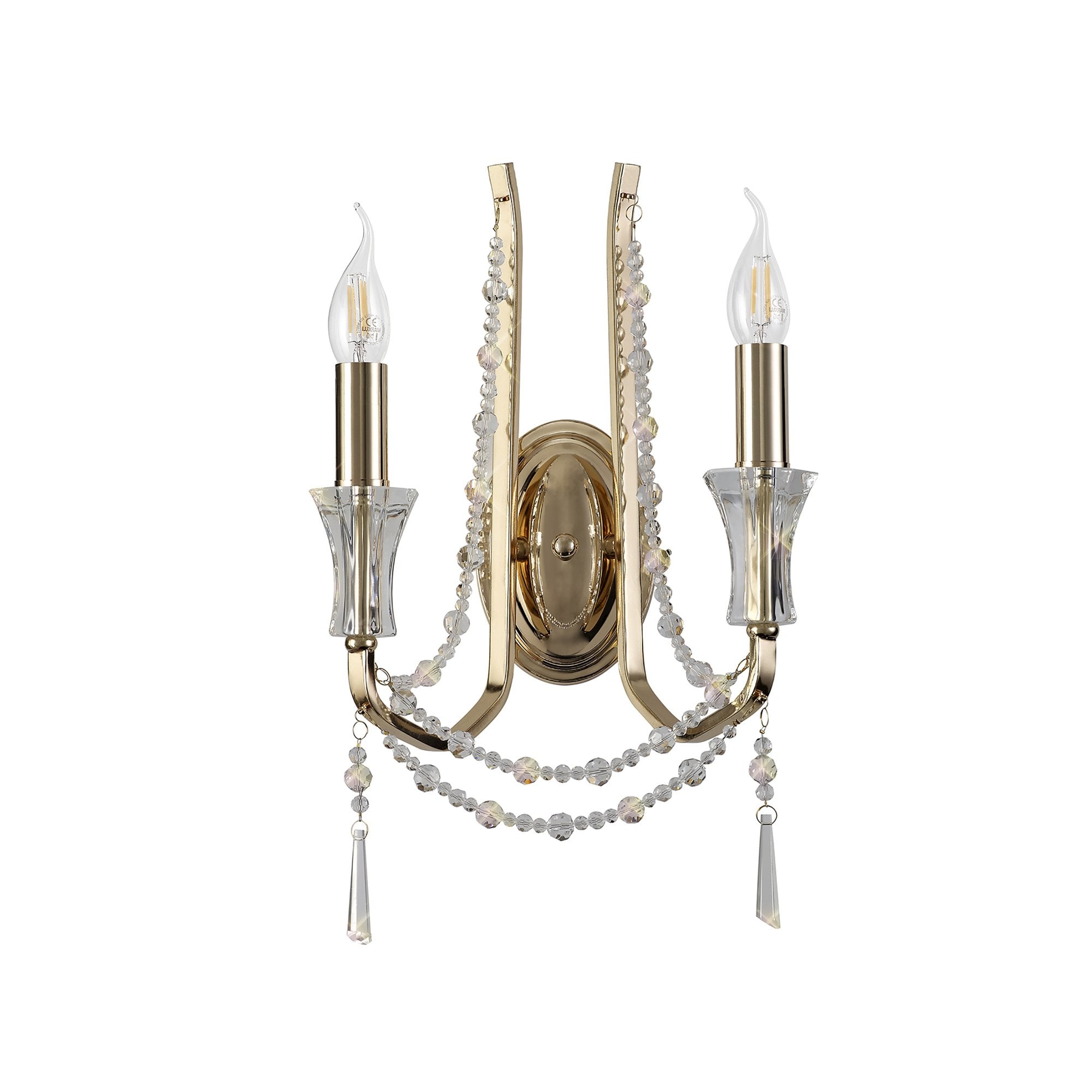 IL31751 Armand Wall Lamp 2 Light E14 French Gold/Crystal