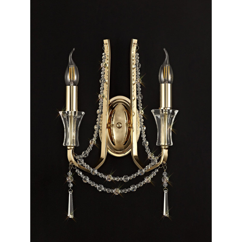 IL31751 Armand Wall Lamp 2 Light E14 French Gold/Crystal