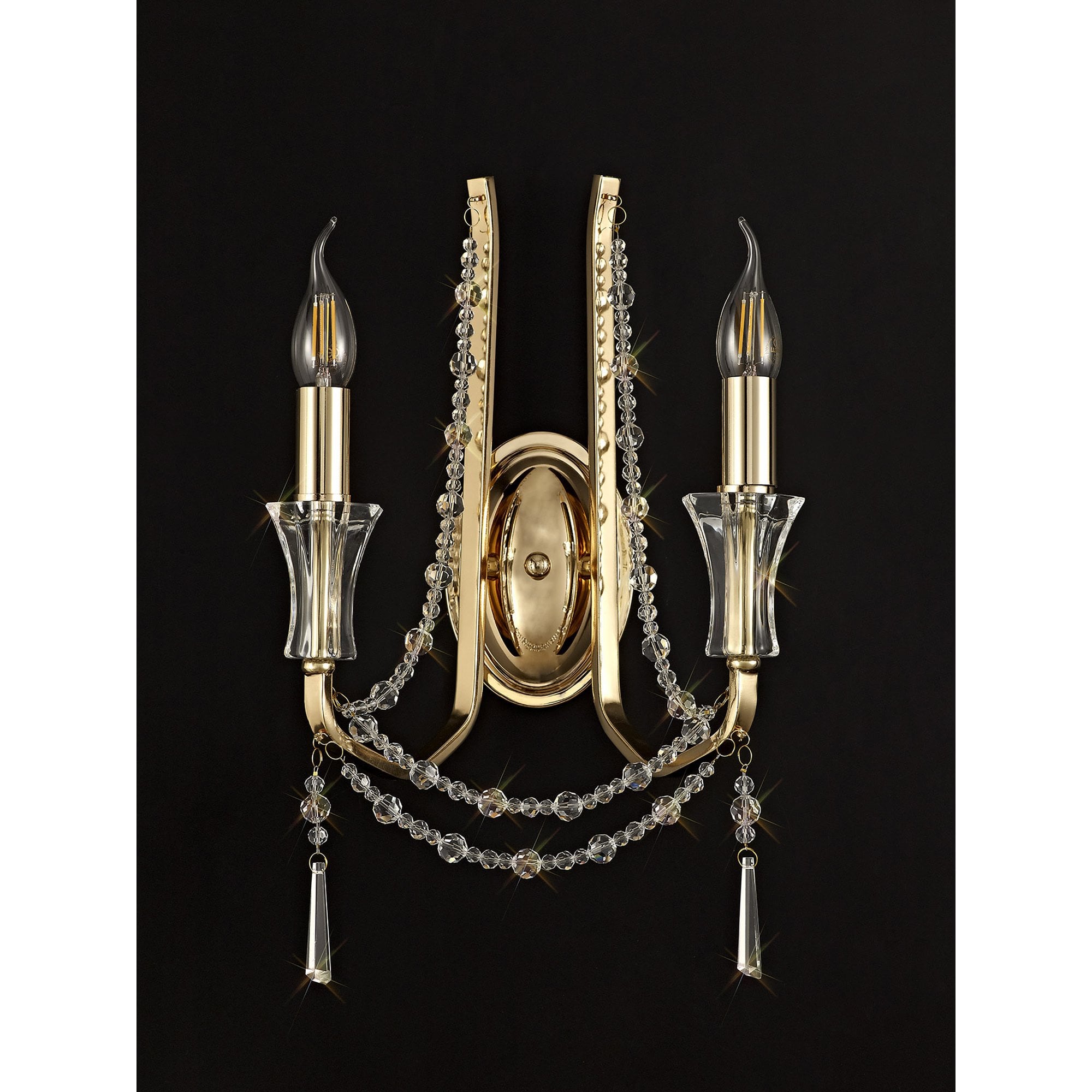 IL31751 Armand Wall Lamp 2 Light E14 French Gold/Crystal