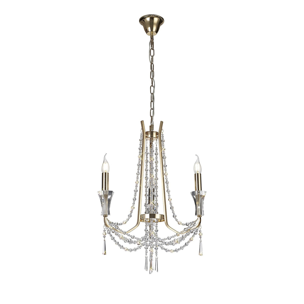 IL31752 Armand Pendant 3 Light E14 French Gold/Crystal
