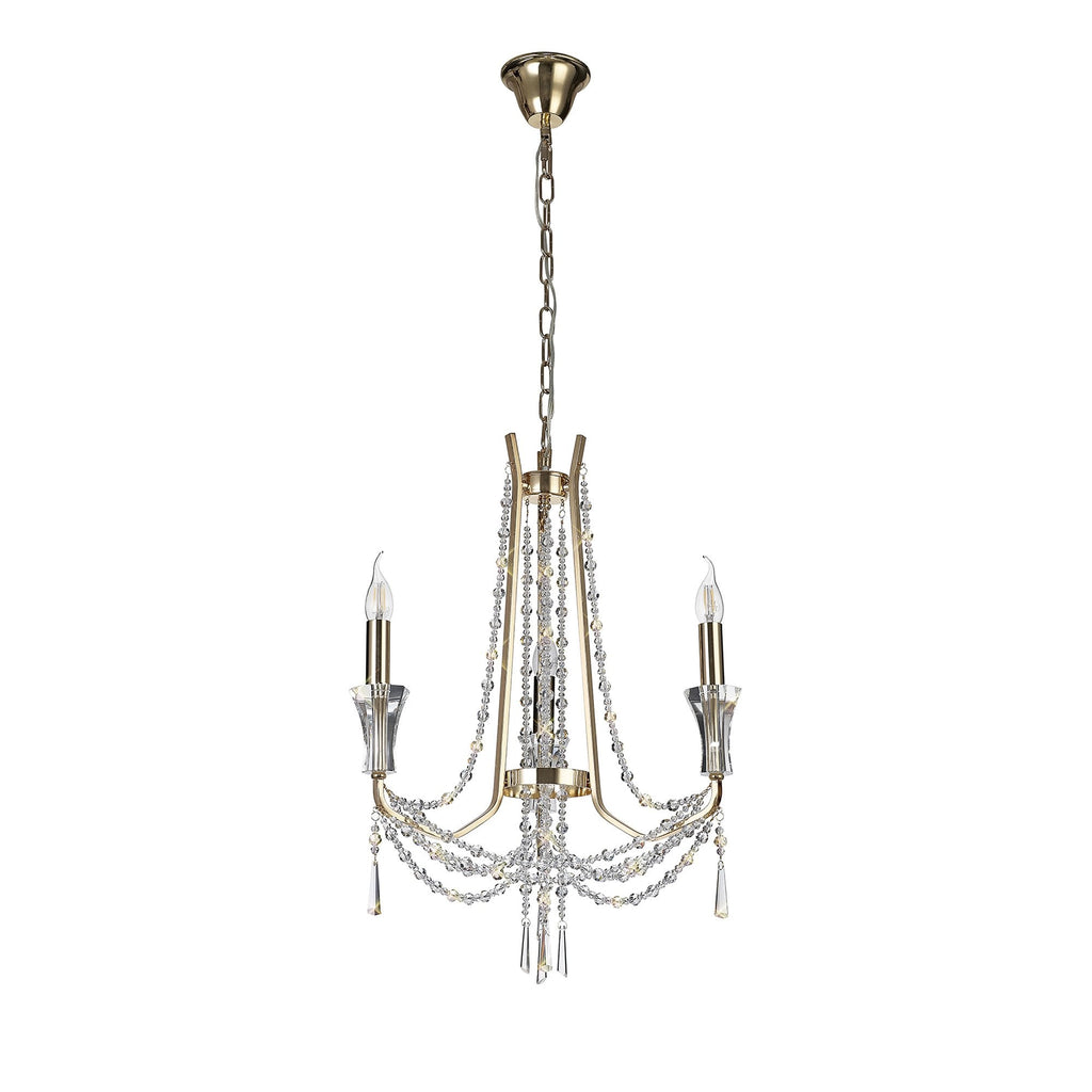 IL31752 Armand Pendant 3 Light E14 French Gold/Crystal