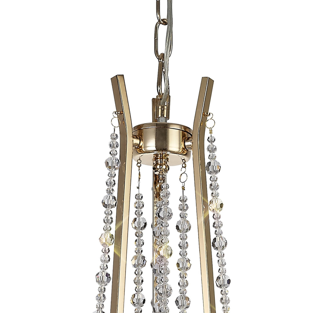 IL31752 Armand Pendant 3 Light E14 French Gold/Crystal