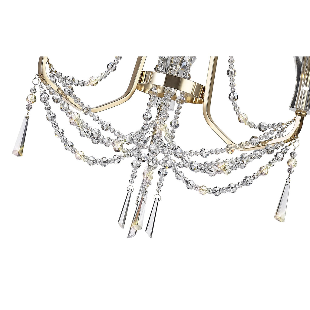 IL31752 Armand Pendant 3 Light E14 French Gold/Crystal
