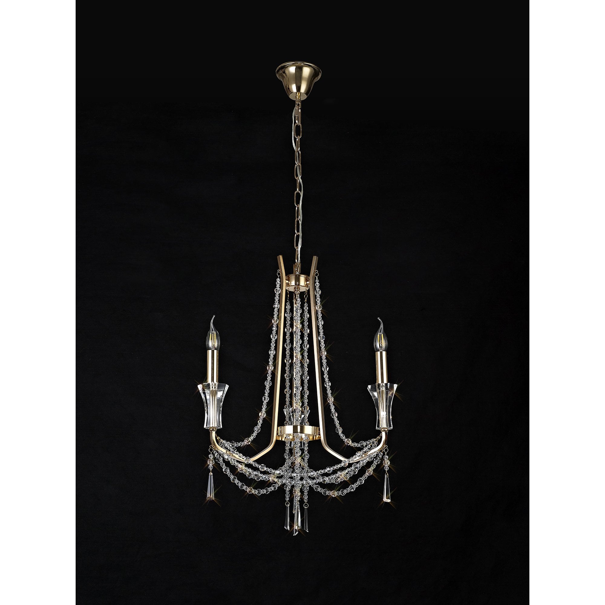 IL31752 Armand Pendant 3 Light E14 French Gold/Crystal