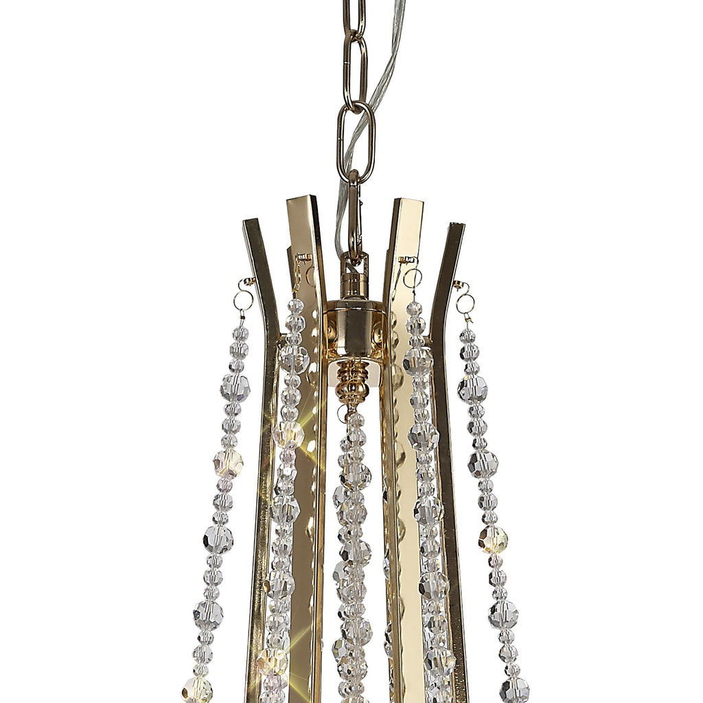 IL31753 Armand Pendant 6 Light E14 French Gold/Crystal