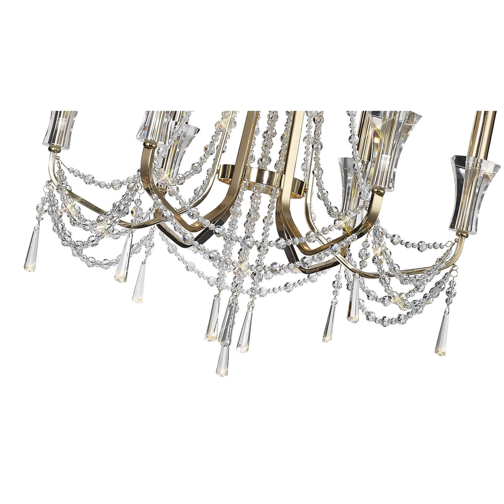 IL31753 Armand Pendant 6 Light E14 French Gold/Crystal