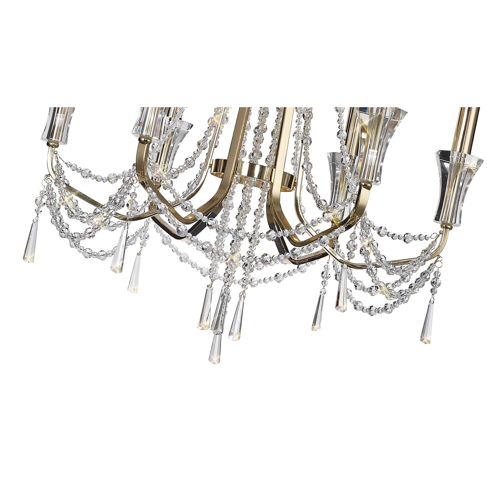 IL31753 Armand Pendant 6 Light E14 French Gold/Crystal