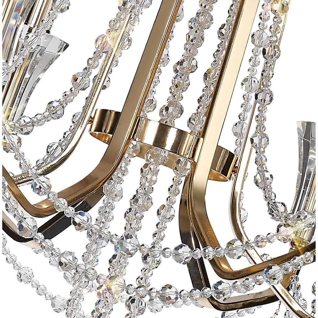IL31753 Armand Pendant 6 Light E14 French Gold/Crystal