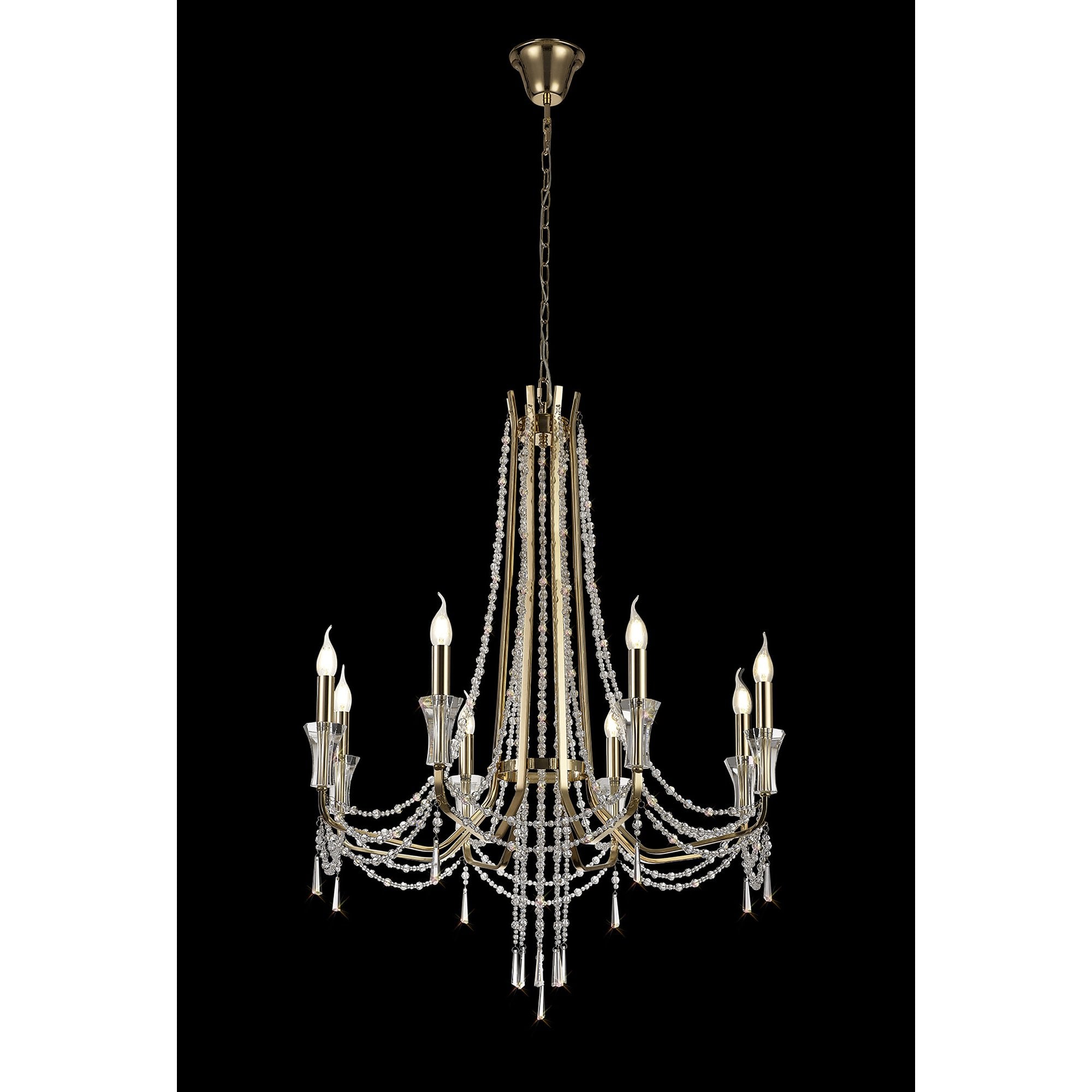 IL31754 Armand Pendant 8 Light E14 French Gold/Crystal