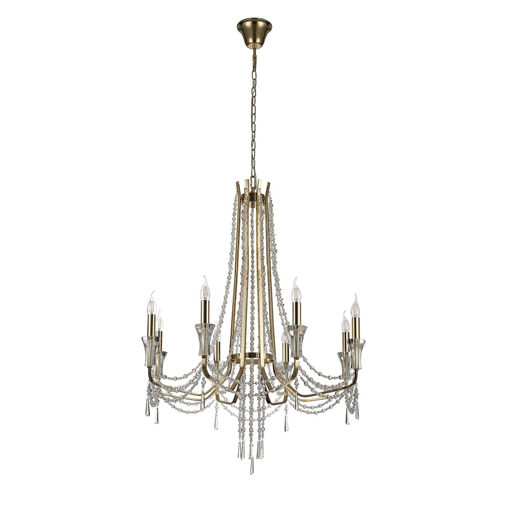 IL31754 Armand Pendant 8 Light E14 French Gold/Crystal