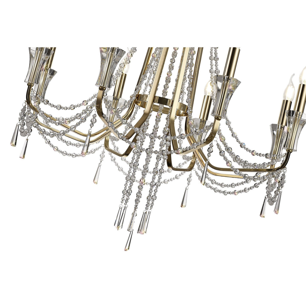 IL31754 Armand Pendant 8 Light E14 French Gold/Crystal
