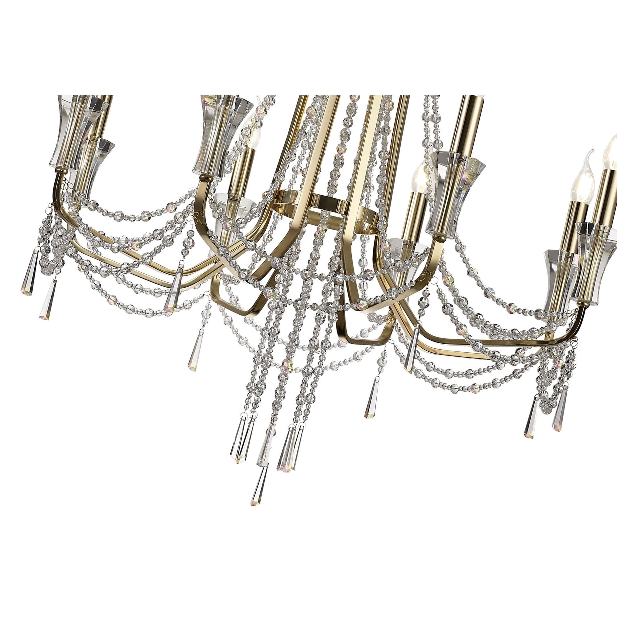IL31754 Armand Pendant 8 Light E14 French Gold/Crystal
