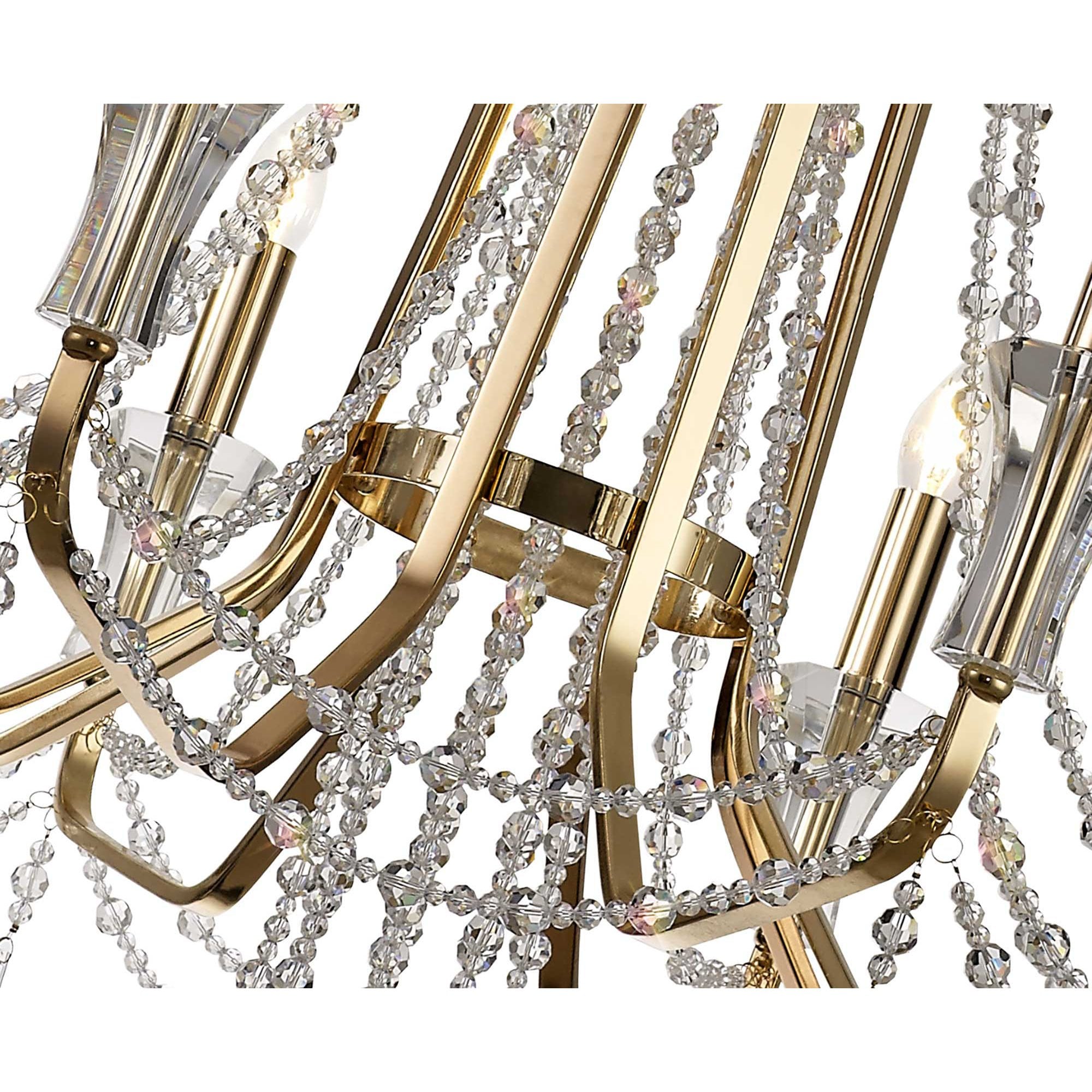 IL31754 Armand Pendant 8 Light E14 French Gold/Crystal