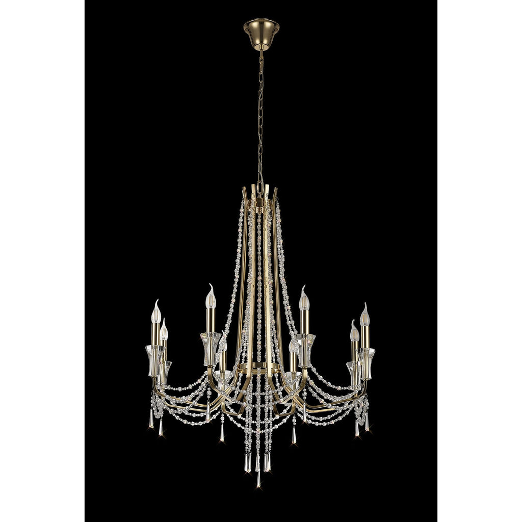 IL31754 Armand Pendant 8 Light E14 French Gold/Crystal