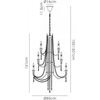 IL31755 Armand Pendant 6+3+3 Light E14 French Gold/Crystal