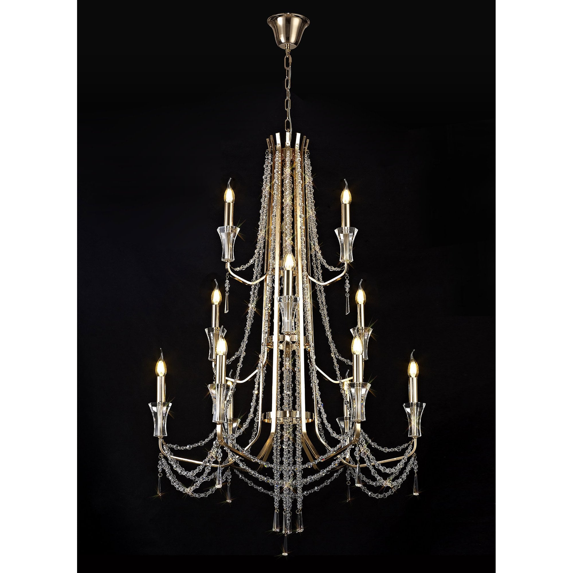 IL31755 Armand Pendant 6+3+3 Light E14 French Gold/Crystal