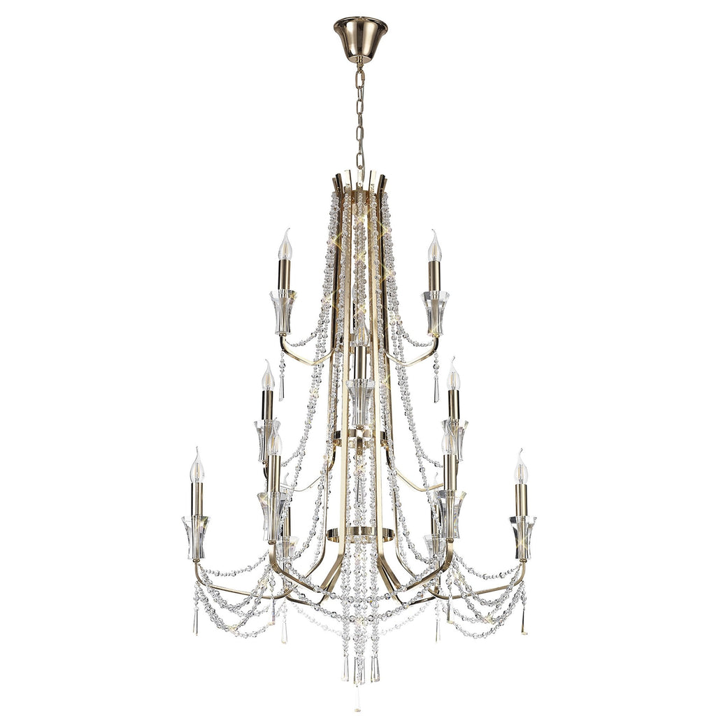 IL31755 Armand Pendant 6+3+3 Light E14 French Gold/Crystal
