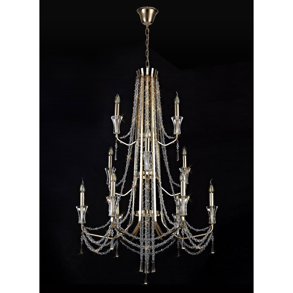IL31755 Armand Pendant 6+3+3 Light E14 French Gold/Crystal