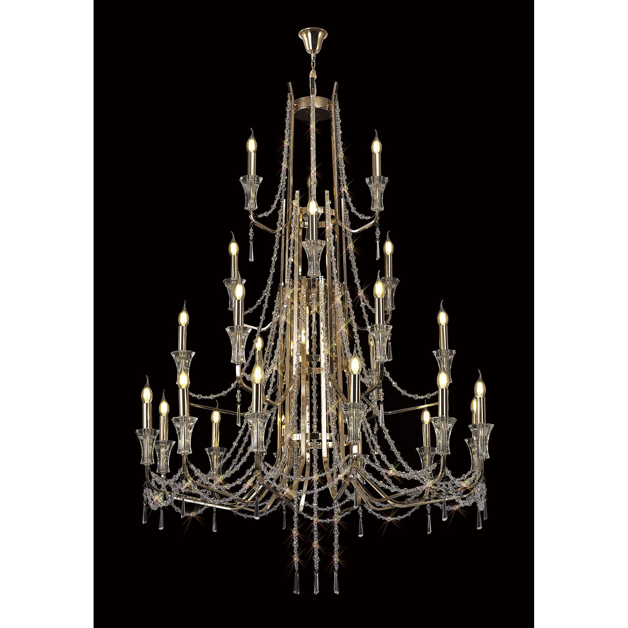 IL31761 Armand Pendant 12+6+3+3 Light E14 French Gold/Crystal