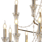 IL31761 Armand Pendant 12+6+3+3 Light E14 French Gold/Crystal