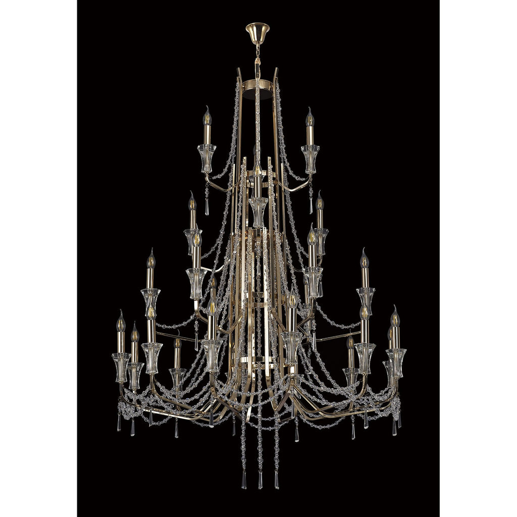 IL31761 Armand Pendant 12+6+3+3 Light E14 French Gold/Crystal