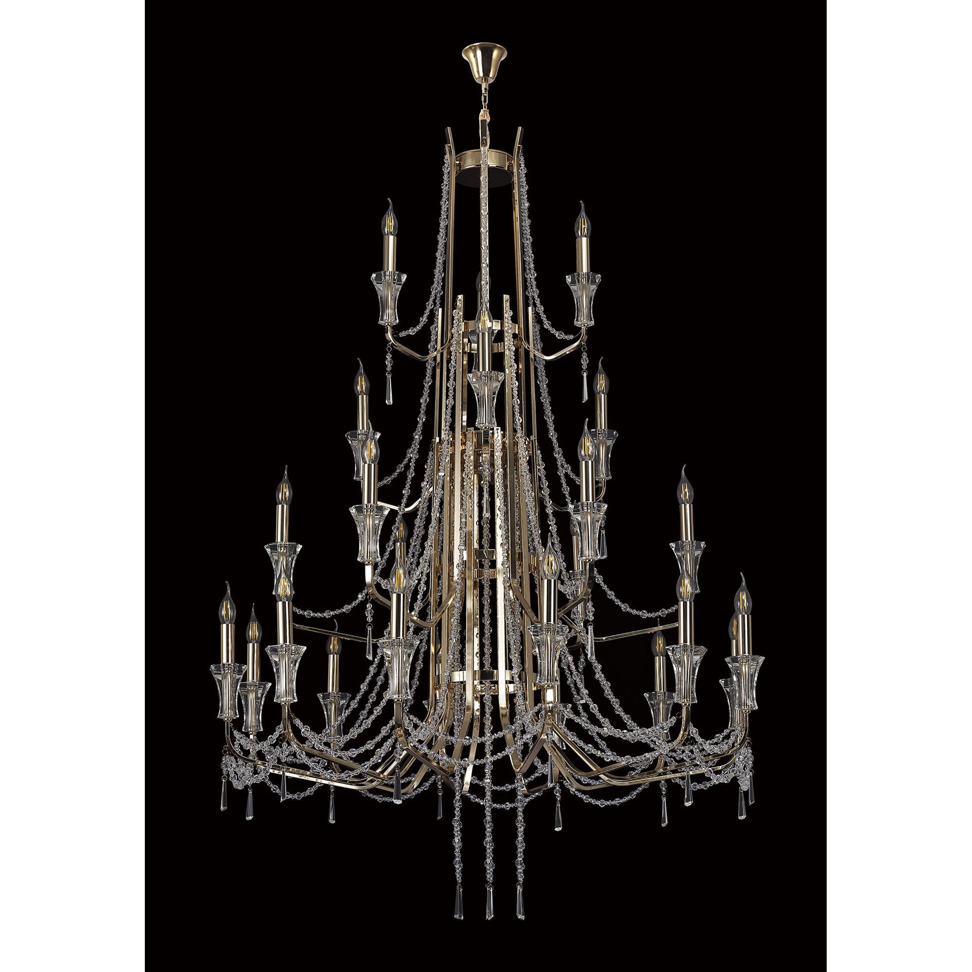 IL31761 Armand Pendant 12+6+3+3 Light E14 French Gold/Crystal