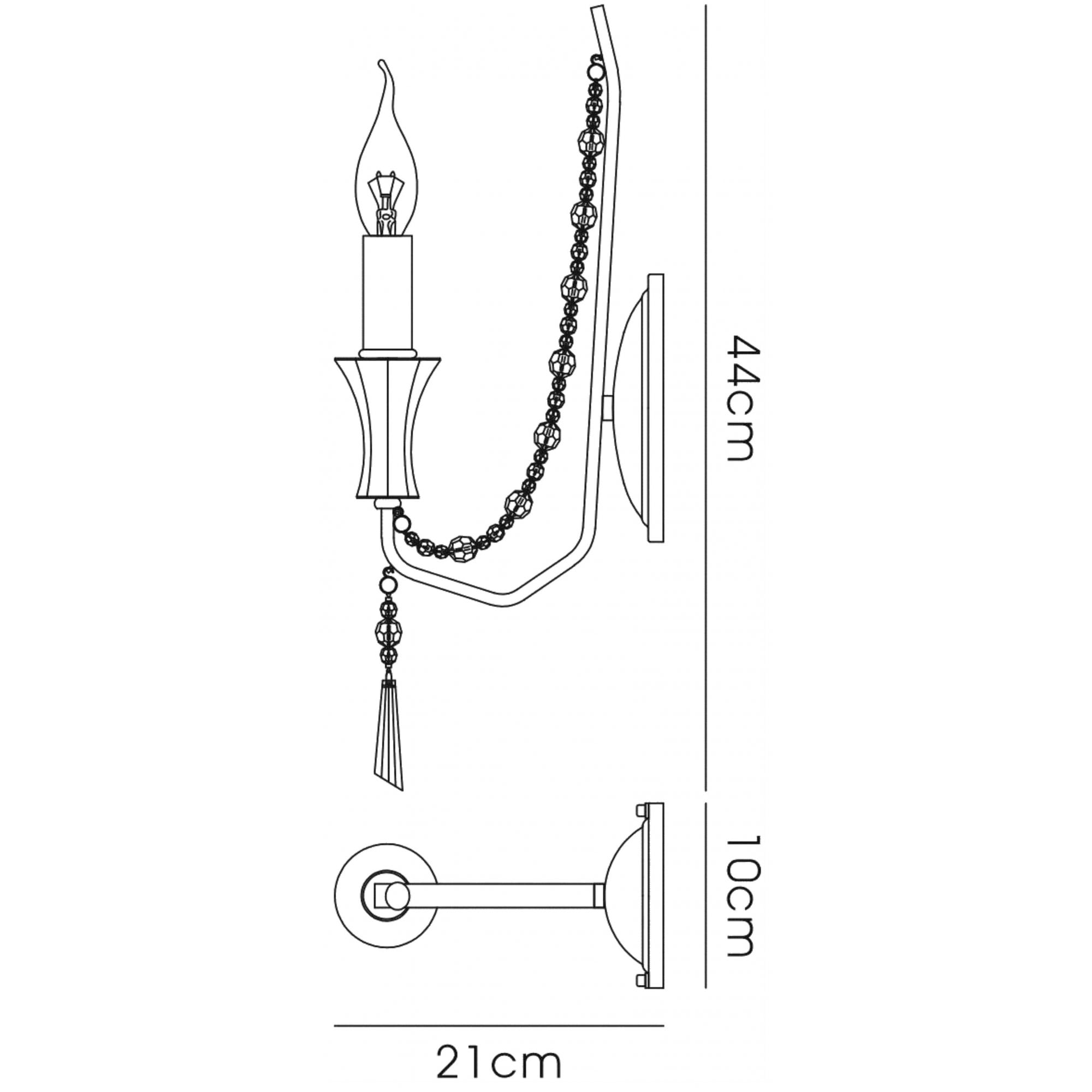 IL31740 Armand Wall Lamp 1 Light E14 Polished Chrome/Crystal
