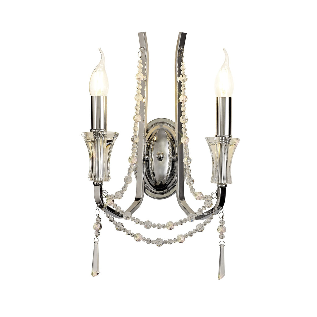 IL31741 Armand Wall Lamp 2 Light E14 Polished Chrome/Crystal