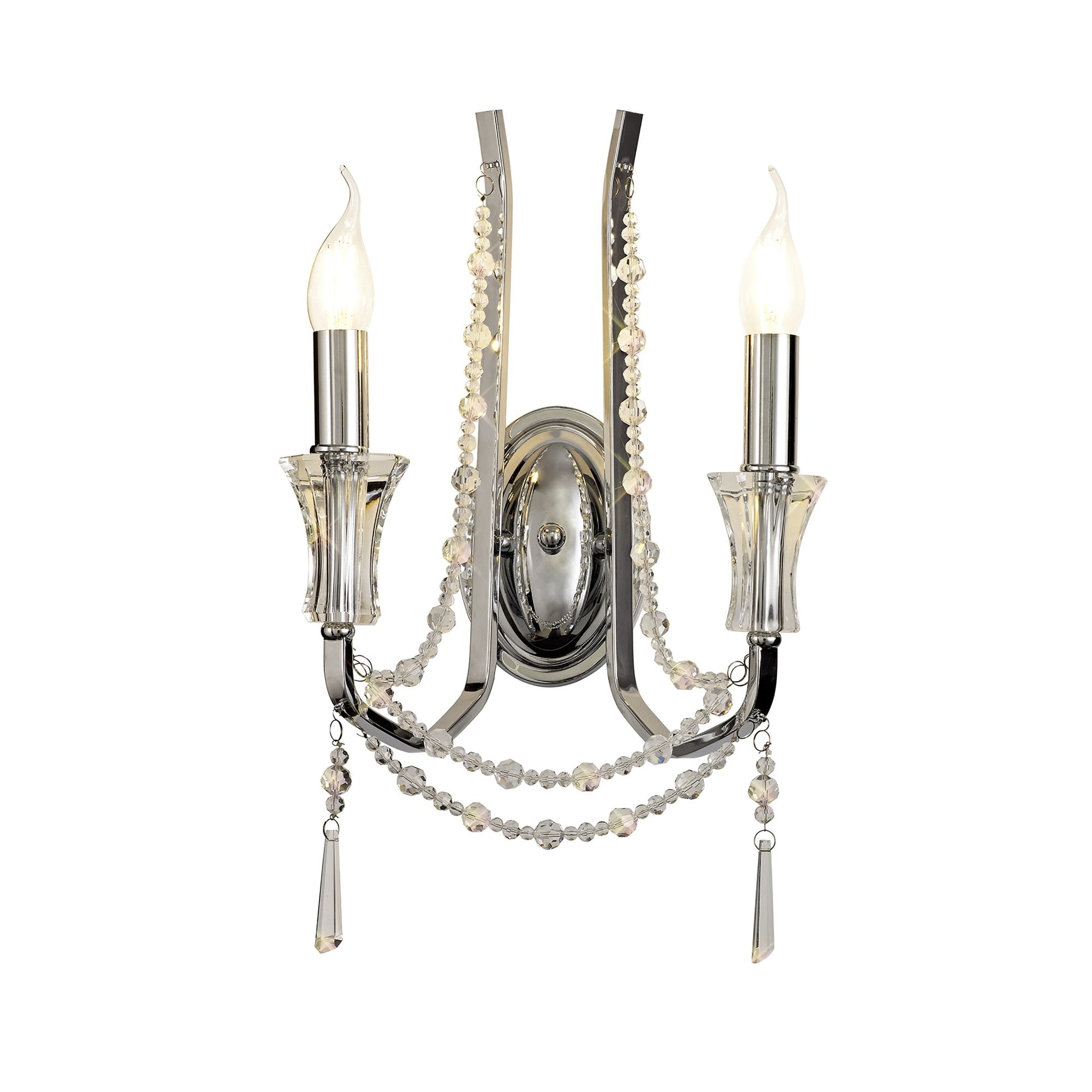 IL31741 Armand Wall Lamp 2 Light E14 Polished Chrome/Crystal