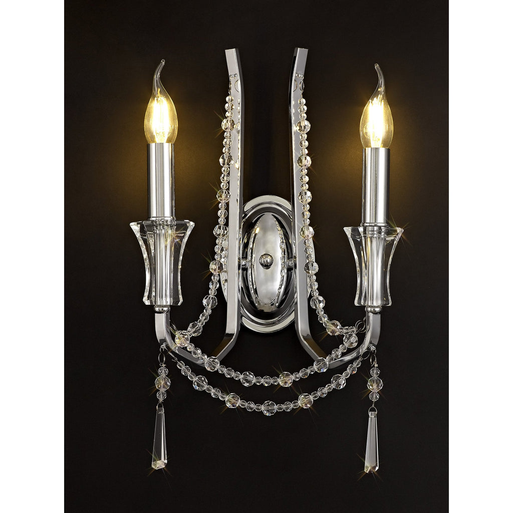 IL31741 Armand Wall Lamp 2 Light E14 Polished Chrome/Crystal