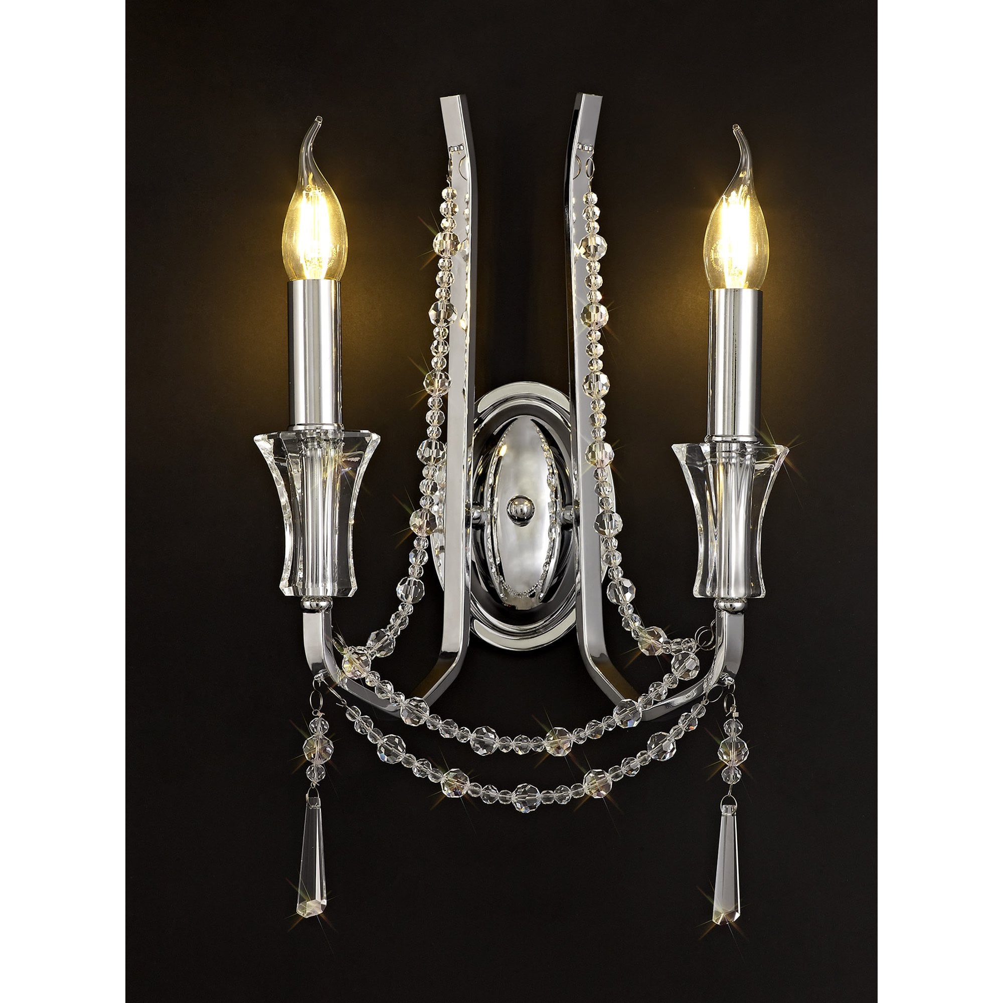 IL31741 Armand Wall Lamp 2 Light E14 Polished Chrome/Crystal