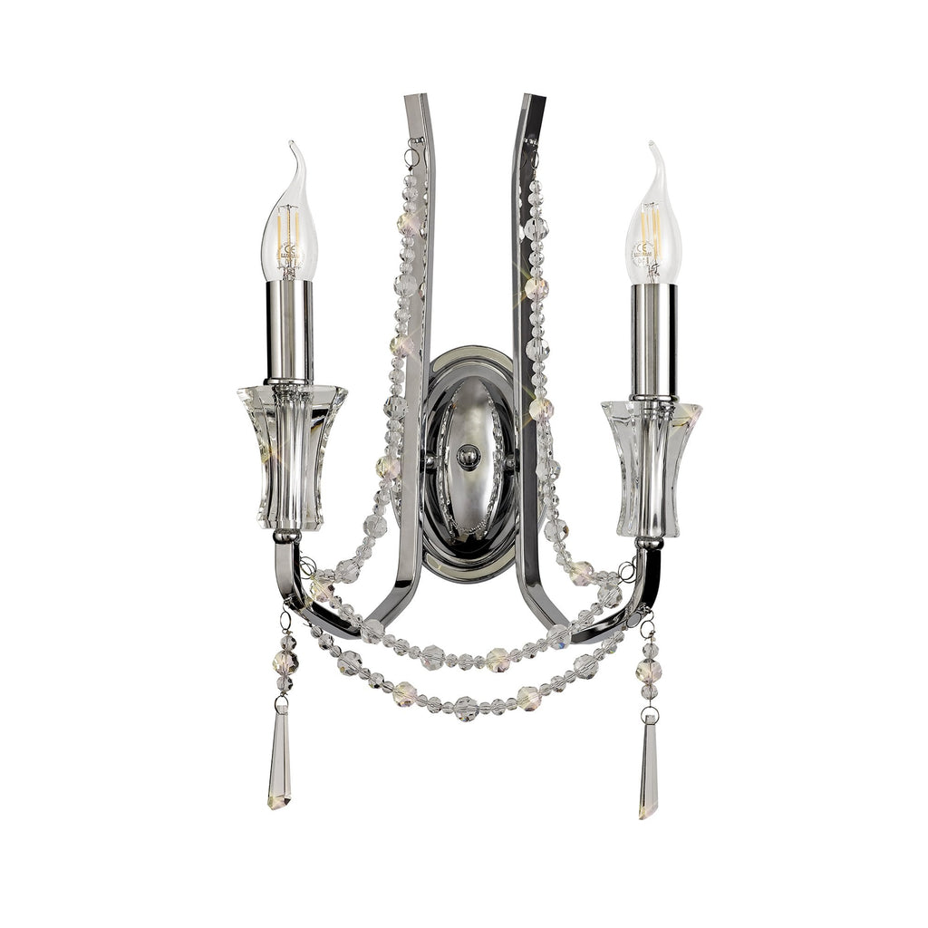 IL31741 Armand Wall Lamp 2 Light E14 Polished Chrome/Crystal