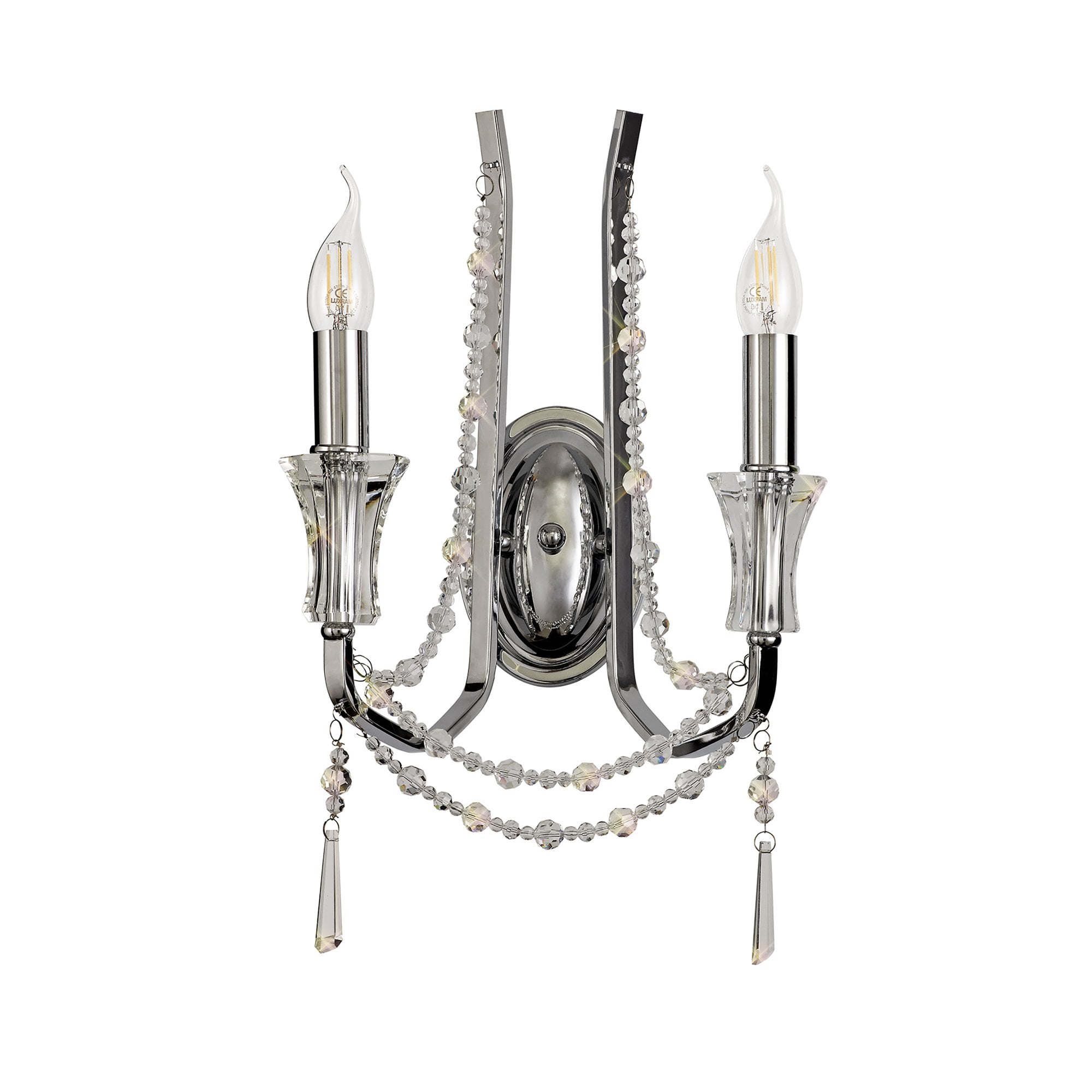 IL31741 Armand Wall Lamp 2 Light E14 Polished Chrome/Crystal