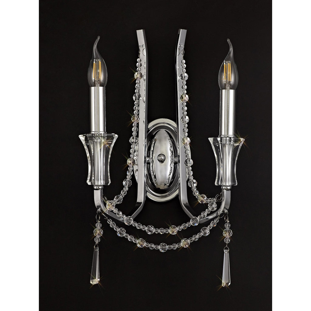 IL31741 Armand Wall Lamp 2 Light E14 Polished Chrome/Crystal