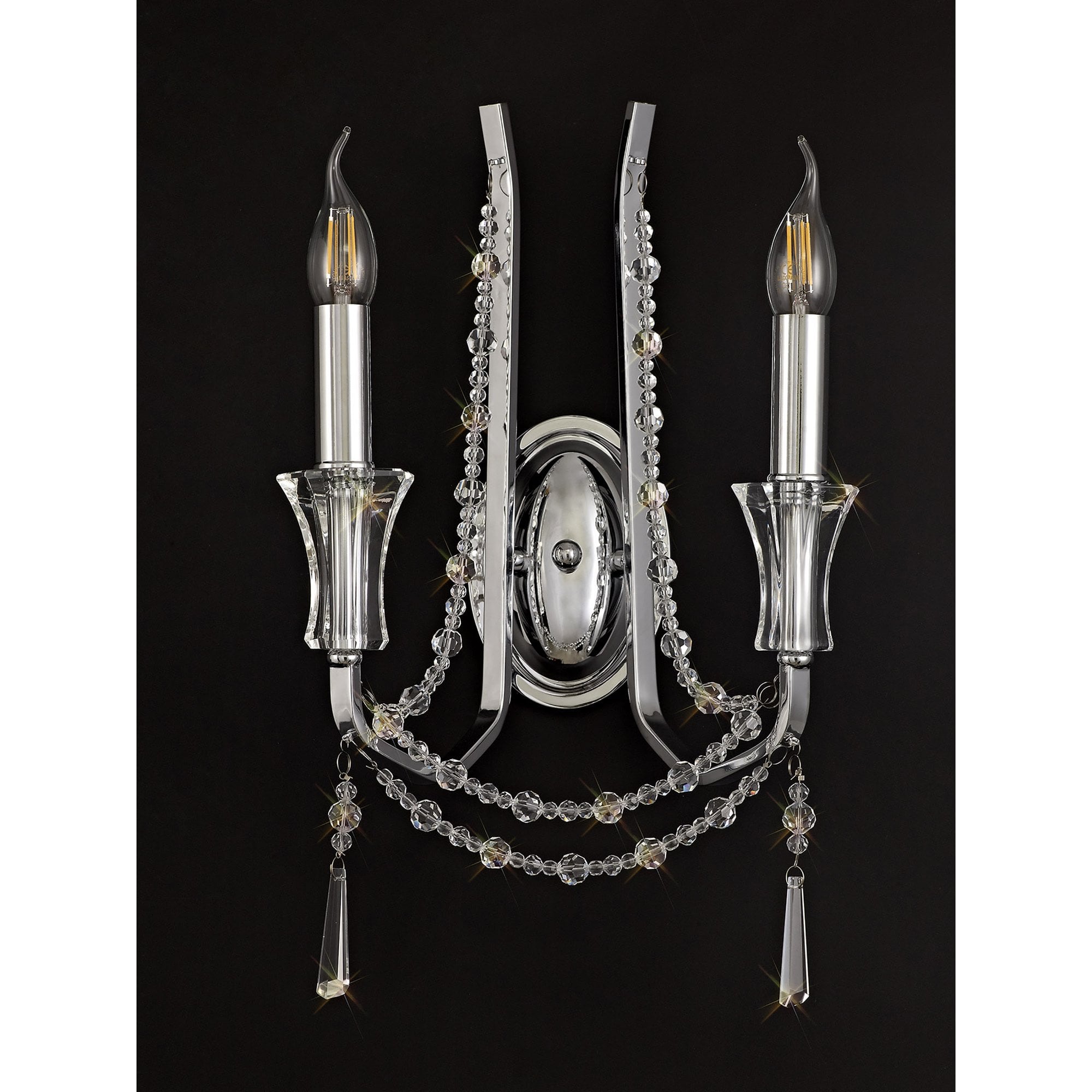 IL31741 Armand Wall Lamp 2 Light E14 Polished Chrome/Crystal