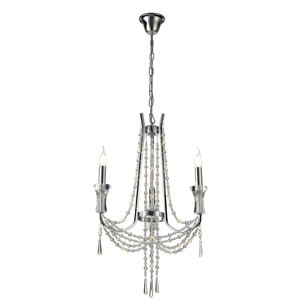 IL31742 Armand Pendant 3 Light E14 Polished Chrome/Crystal