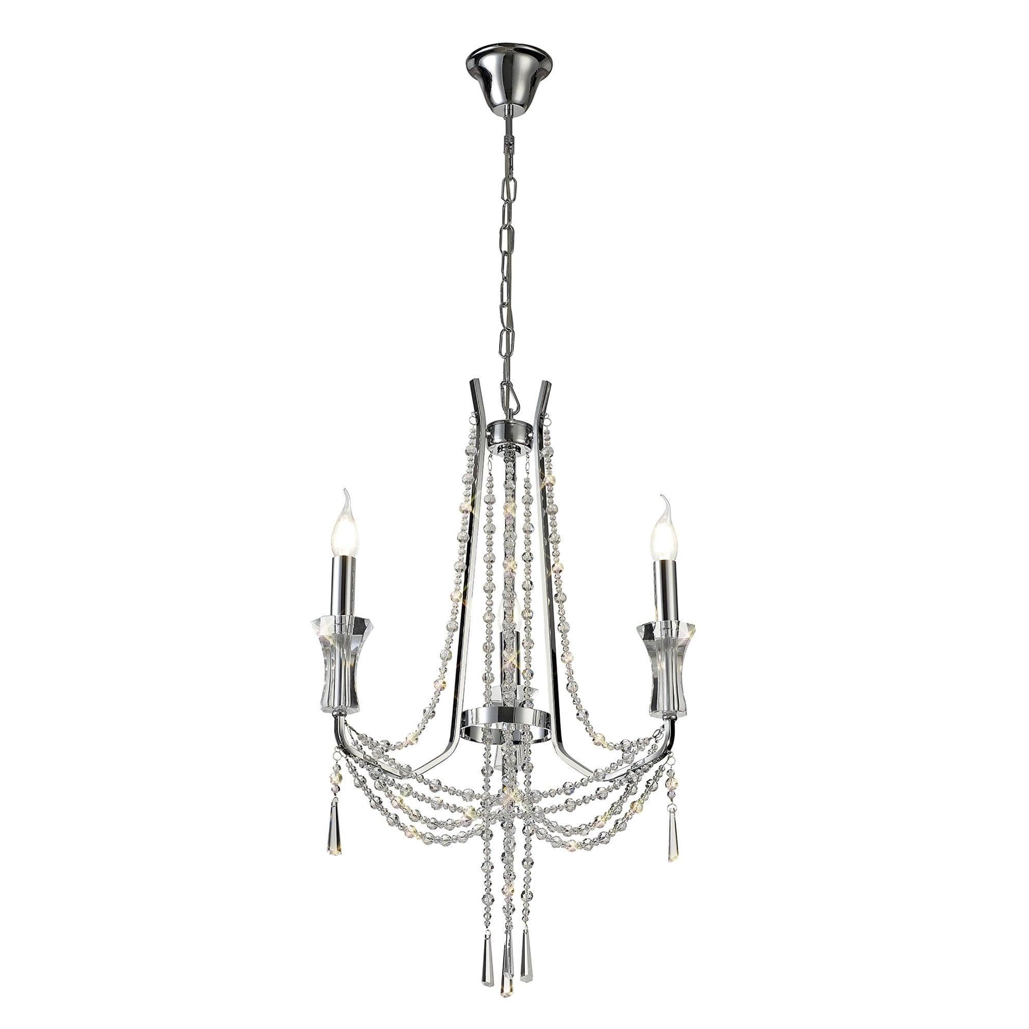 IL31742 Armand Pendant 3 Light E14 Polished Chrome/Crystal