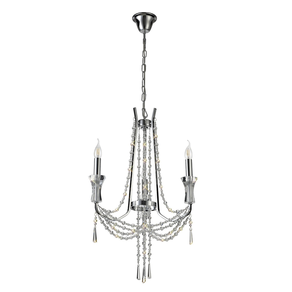 IL31742 Armand Pendant 3 Light E14 Polished Chrome/Crystal
