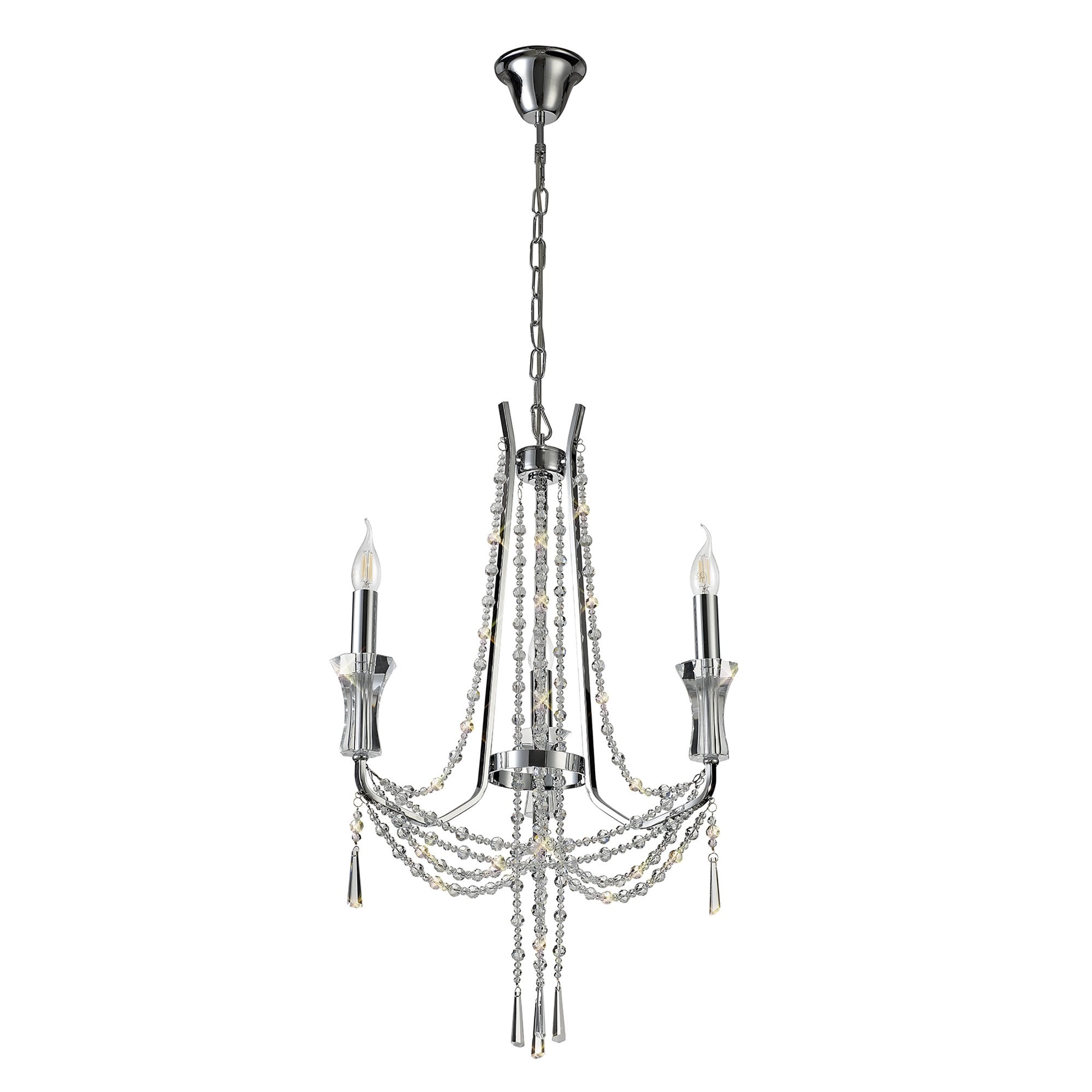 IL31742 Armand Pendant 3 Light E14 Polished Chrome/Crystal