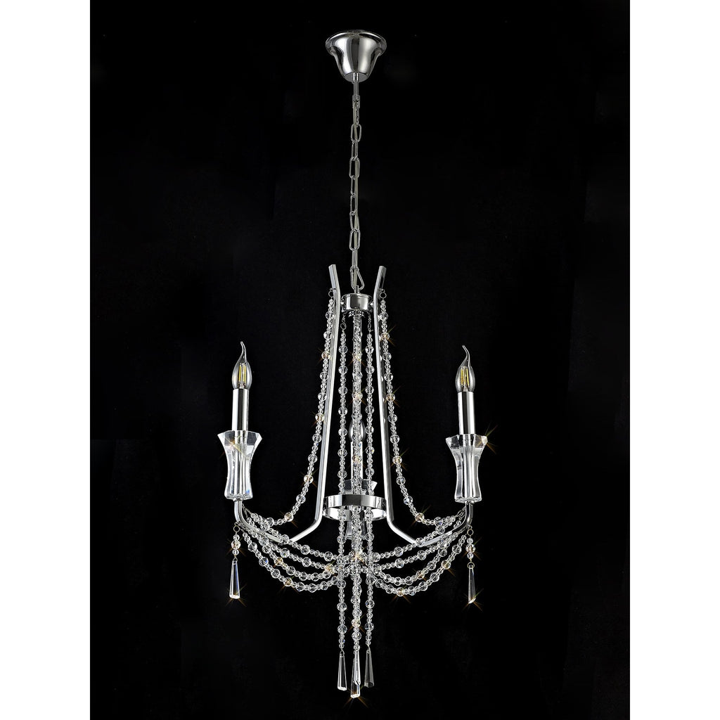 IL31742 Armand Pendant 3 Light E14 Polished Chrome/Crystal